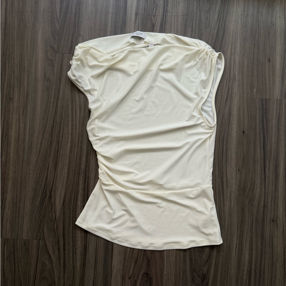 Babaton Cream Ruched Blouse